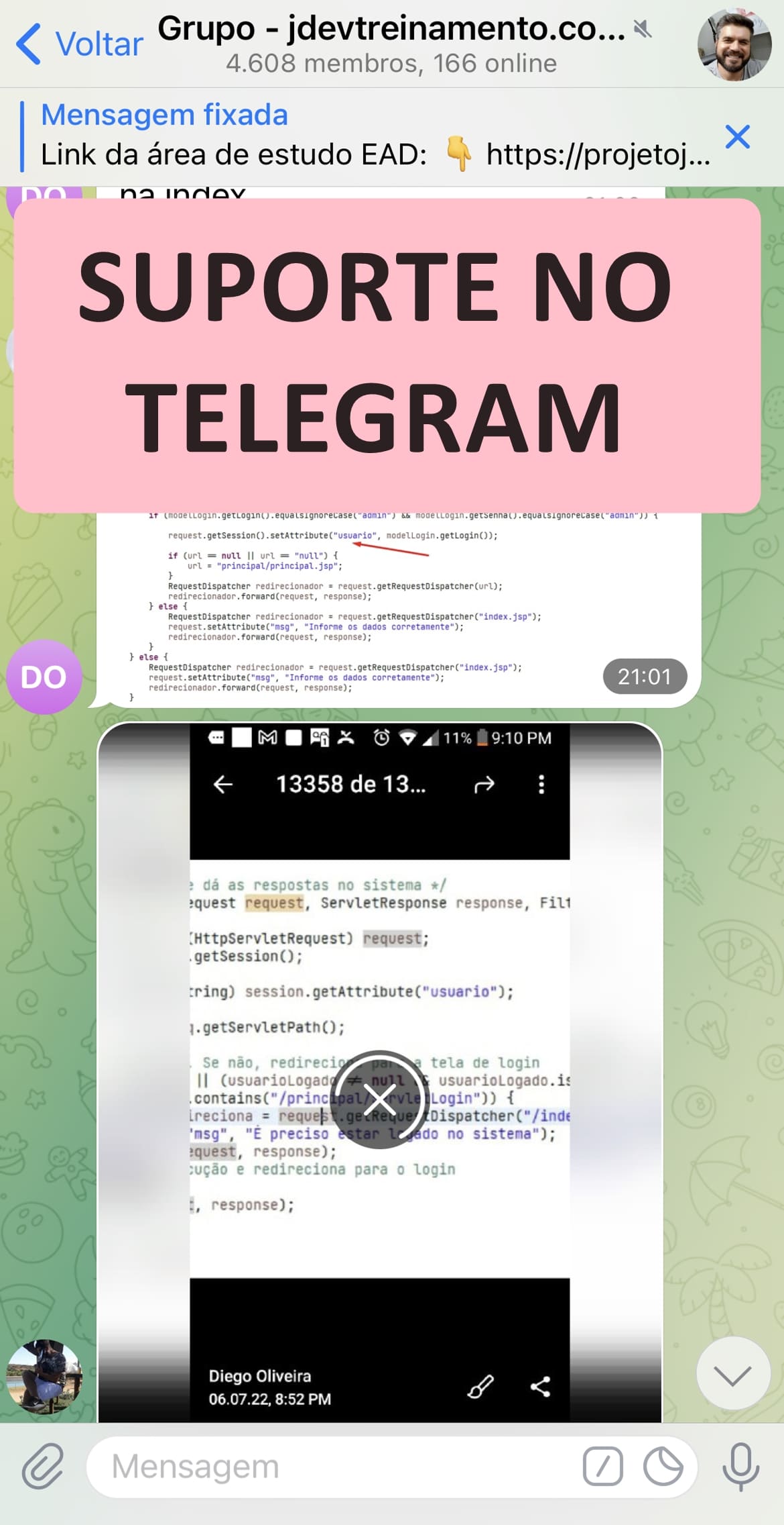 suporte telegram