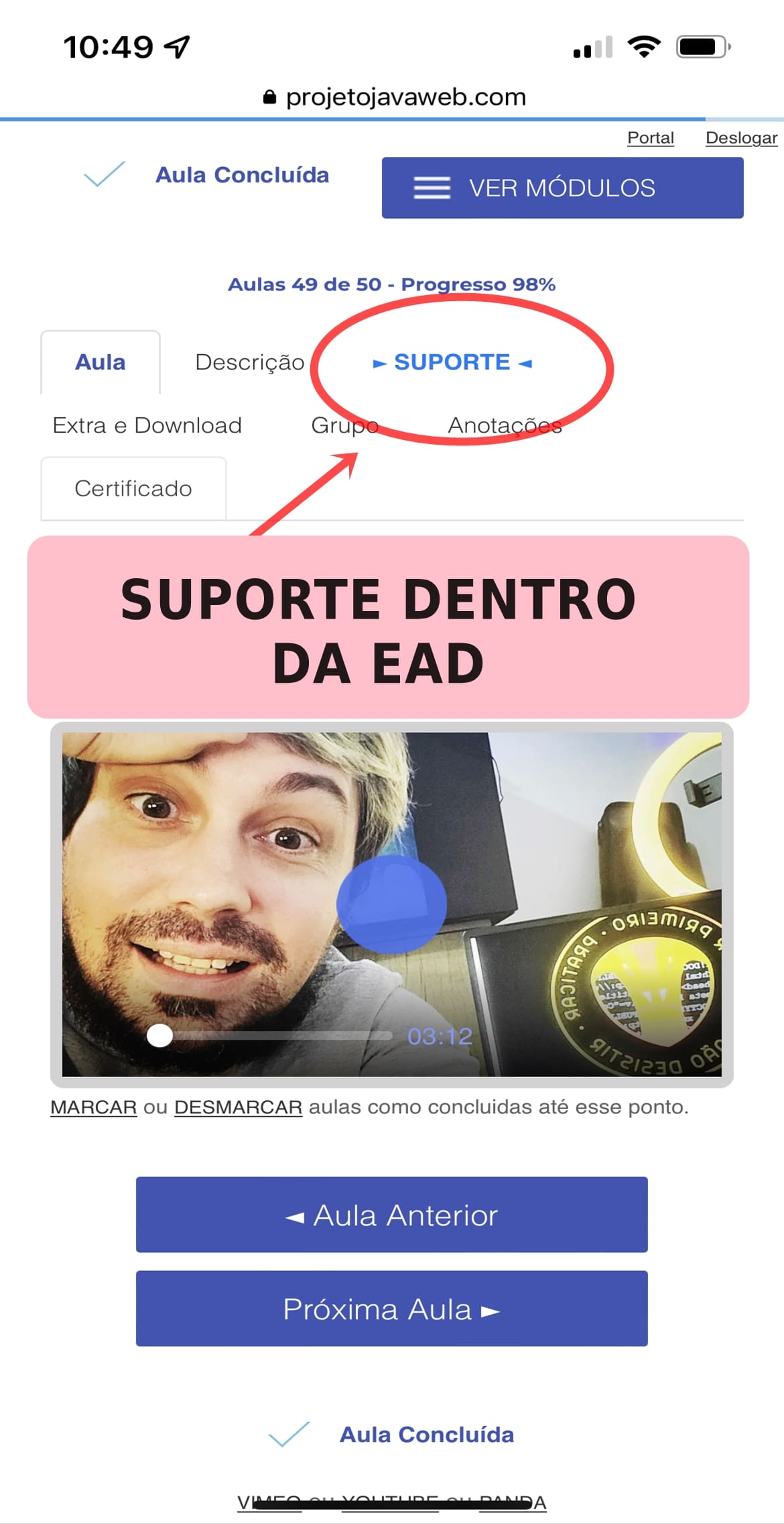 suporte ead plataforma
